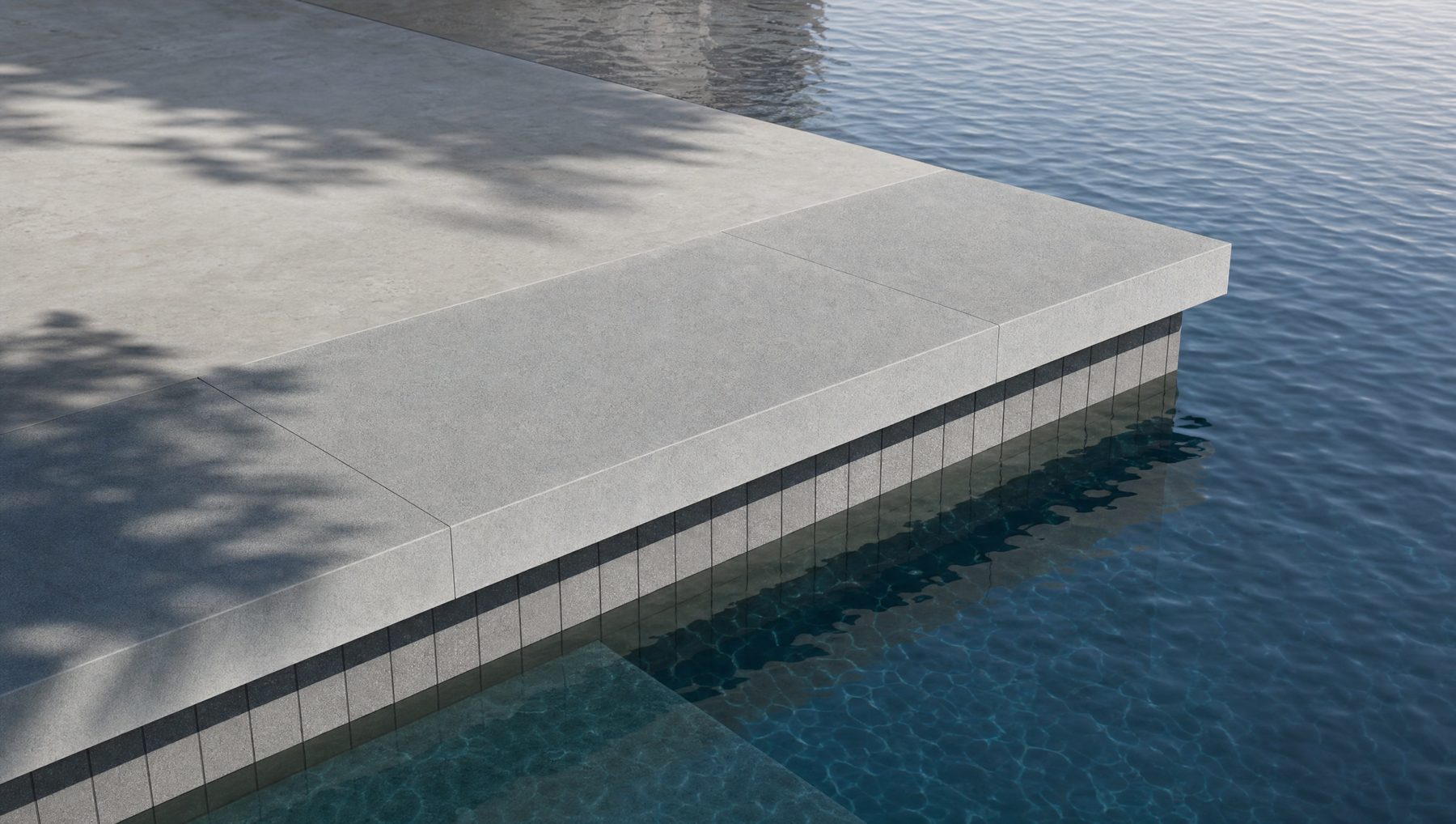 Simply Gray L-shaped pool coping