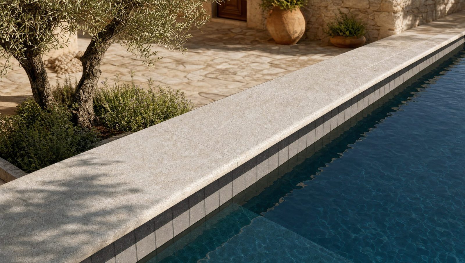 White travertine profile collection surface preview.