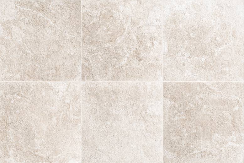 Travertine Cross-Cut White porcelain surface texture and color detail.