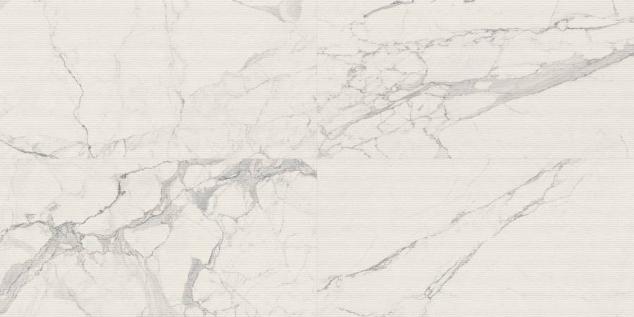 Atelier Chisel Charme Veined Statuario porcelain surface texture and color detail.