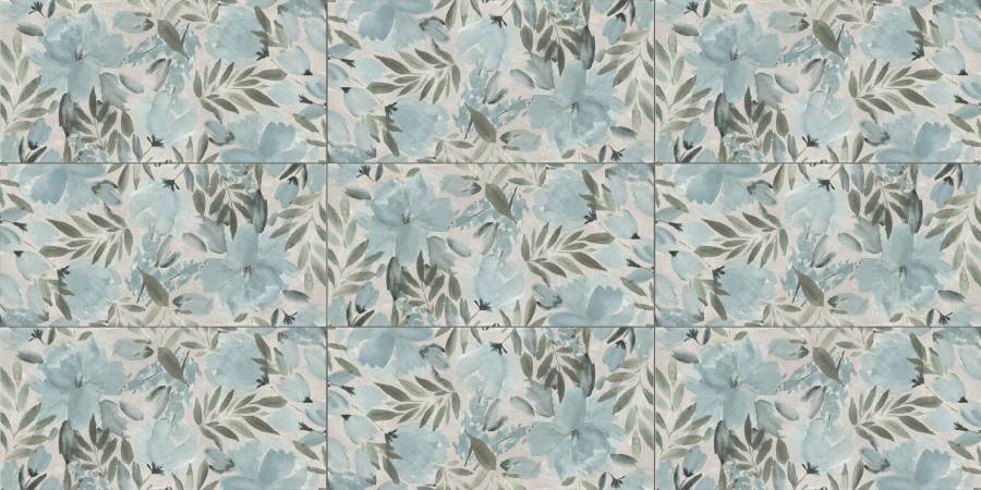 Blue Peony porcelain surface texture and color detail.