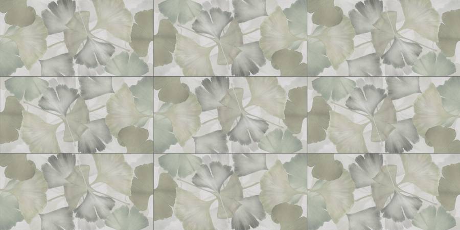 Green Ginkgo porcelain surface texture and color detail.
