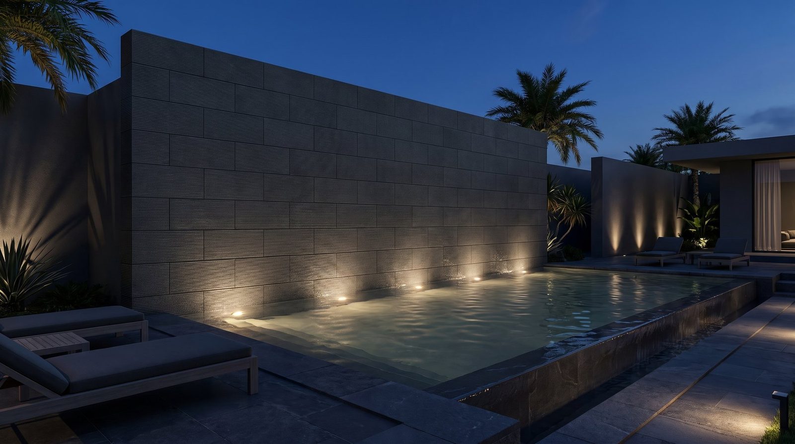 Essence Black porcelain veneer feature wall
